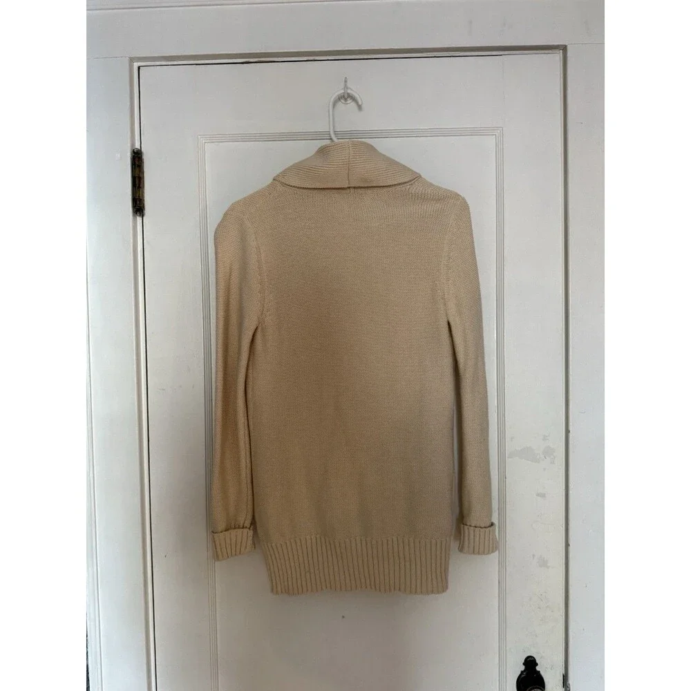 Lucky Brand 100% Cotton Beige Button Up Cardigan Sweater Womens Size Small - Picture 2 of 7